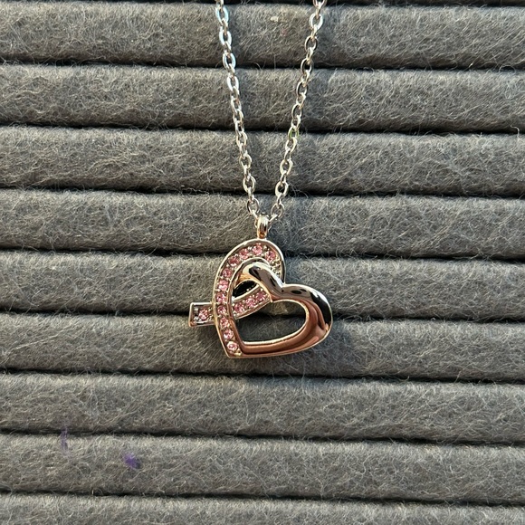 Caravele New York Heart Ribbon Breast Cancer Necklace - Picture 3 of 3